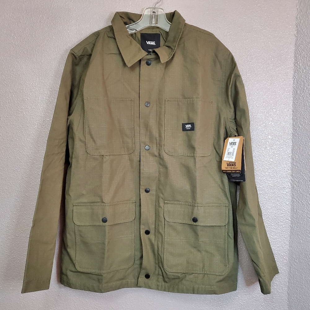 Vans Drill Chore Coat Lined Invisible Hood Men Size Large